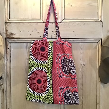 アフリカンバティック×パンダチロリアンテープバッグ アフリカンバティック エコバッグ | mandrake