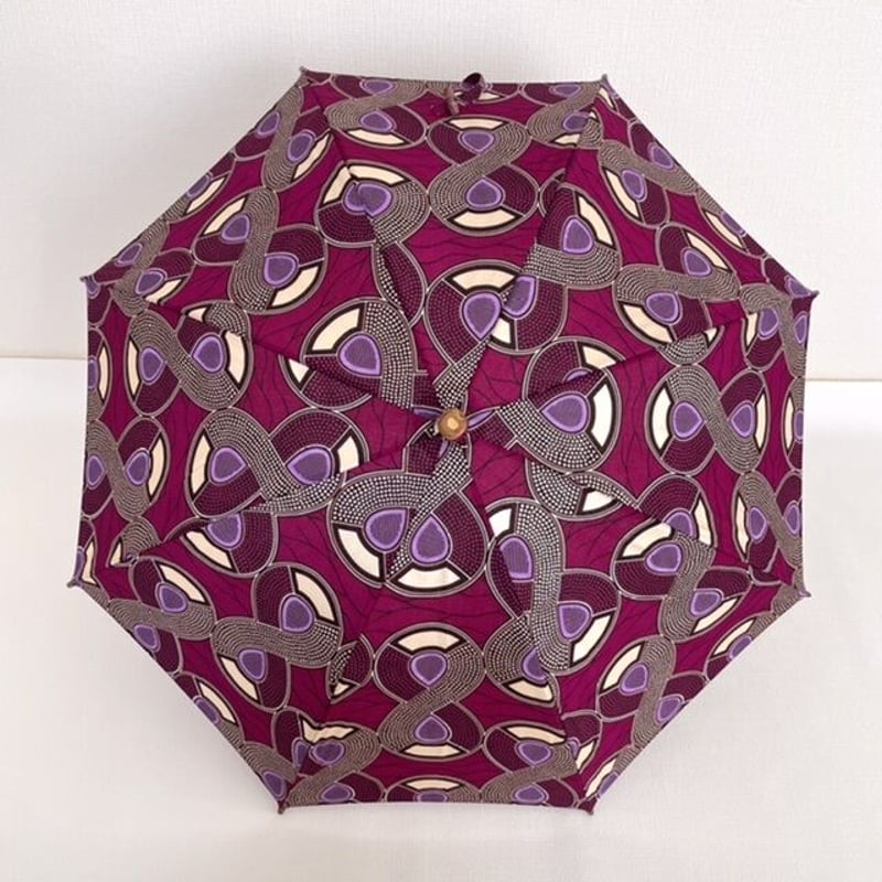 アフリカンバティックの折り畳み日傘