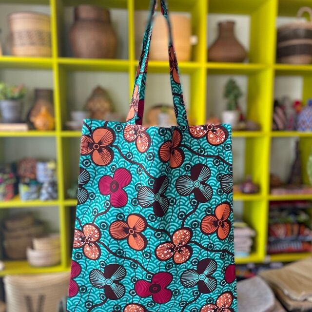 アフリカンバティック×パンダチロリアンテープバッグ アフリカンバティック エコバッグ | mandrake