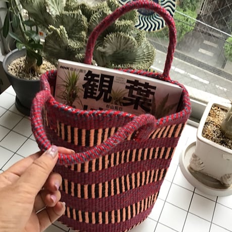 アップサイクル　アクリルサイザルバッグ　Mサイズ