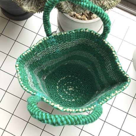 アップサイクル　アクリルサイザルバッグ　Sサイズ