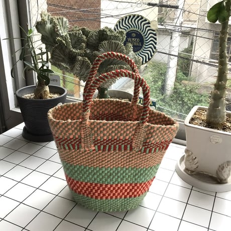 アップサイクル　アクリルサイザルバッグ　Sサイズ