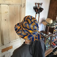 アフリカンバティック　メトロハット　顎紐付き