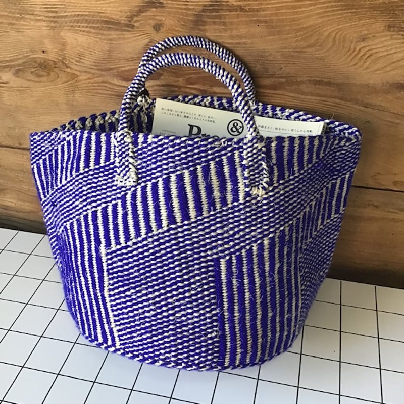 アクリルxサイザルバッグ 12インチ ハンドル短 カスケード パープル