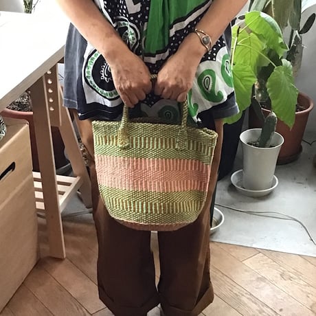 アップサイクル　アクリルサイザルバッグ　Mサイズ