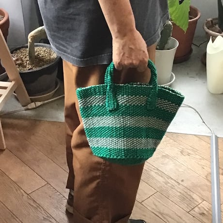 アップサイクル　アクリルサイザルバッグ　Sサイズ