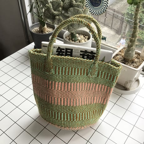 アップサイクル　アクリルサイザルバッグ　Mサイズ