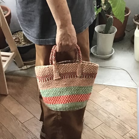 アップサイクル　アクリルサイザルバッグ　Sサイズ