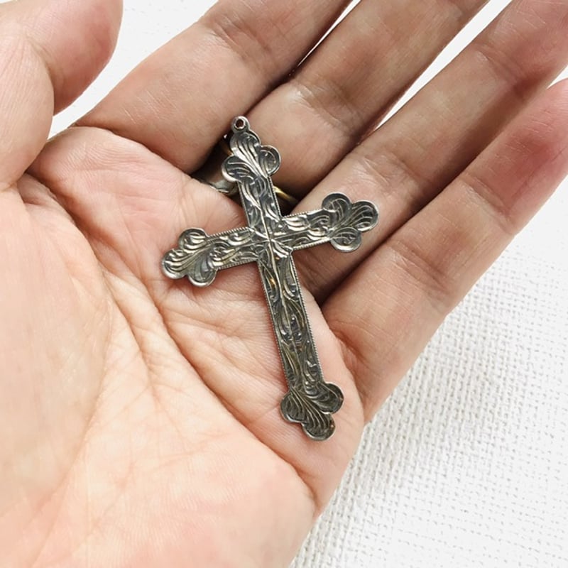 フランス アンティーク クロス ペンダントトップ 18k 希少な特別品 フランス製18金無垢アンティーククロス・十字架