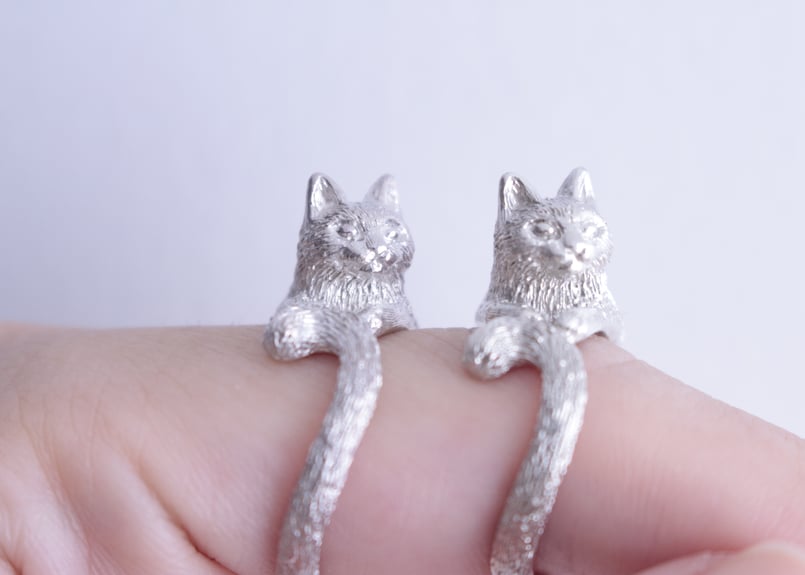 サイズオーダー】ゆび乗りネコの指輪 | ATing Jewelry