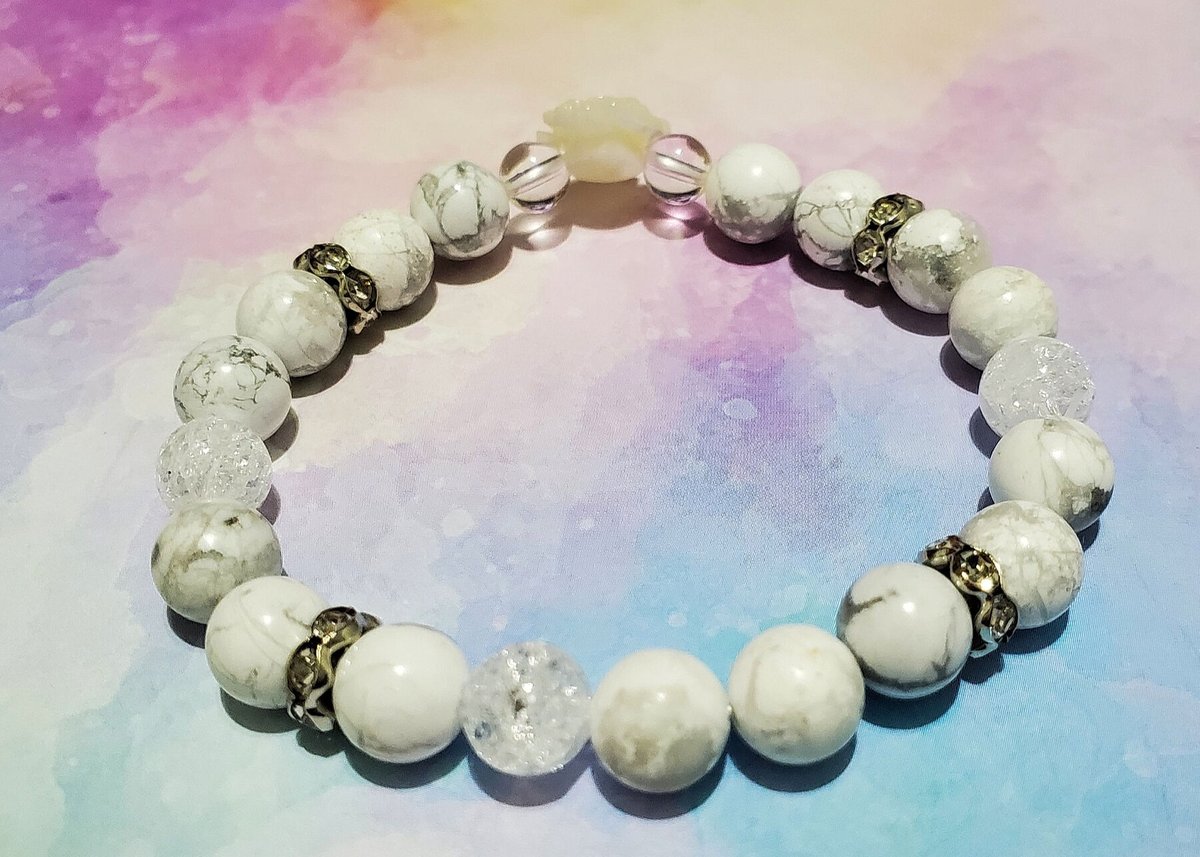浄化・バランス・守護 | 水晶×ハウライト× じんこう ブレスレット