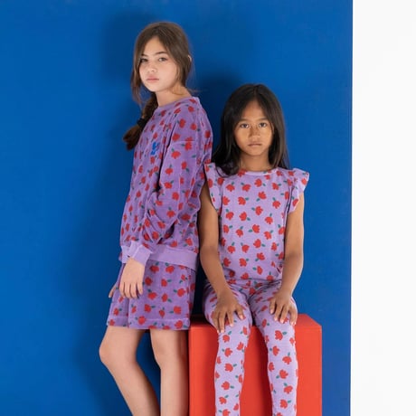 【BONMOT】Frilles top allover flowers（サイズ2-3Y、4-5Y、6-7Y、8-9Y、10-11Y)