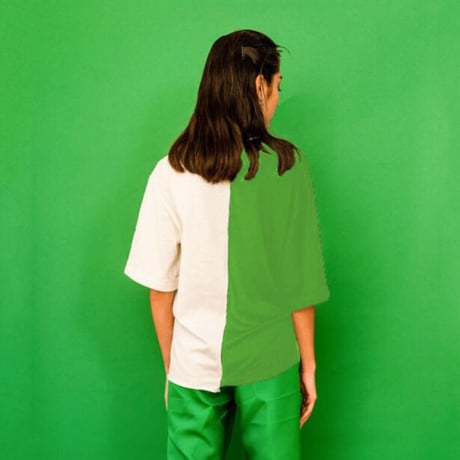 【ZoZIO】Two tone T-shirt（green×white grey/大人サイズ）