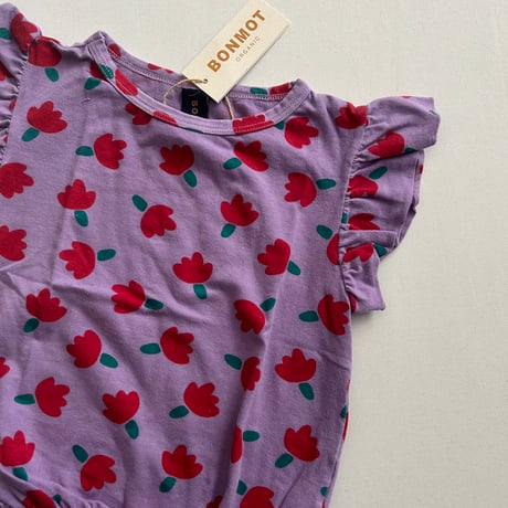【BONMOT】Frilles top allover flowers（サイズ2-3Y、4-5Y、6-7Y、8-9Y、10-11Y)