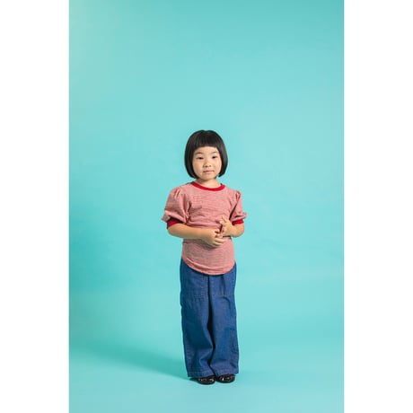 【mimi poupons】デニムベイカーパンツ（サイズ4Y6Y8Y10Y12Y）