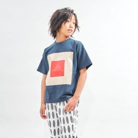 last one!サイズS【pilkku】シカクTee（ネイビー　サイズS)
