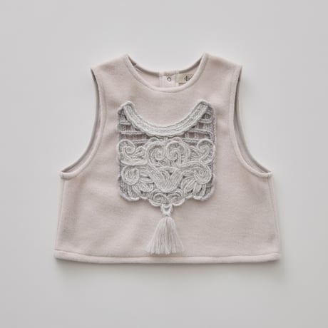 【eLfinFolk】 Cord Embroidery Sleeveless Tops　（ivory・サイズ95，110、125）