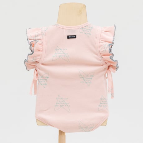【folkmade】heart song jersey rompers（pink×lime green/サイズ80）