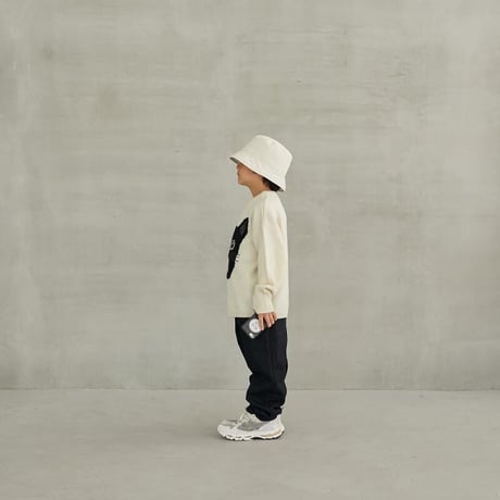 【MOUN TEN.】wide taperd jeans(black/サイズ110・125・140・0・１）