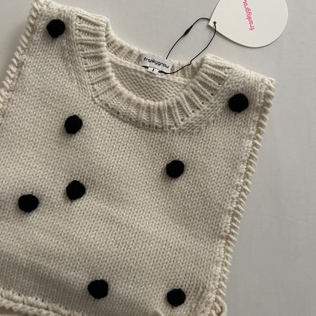 【franky grow】HAND-KNITTED DOT VEST(KIDSサイズ）