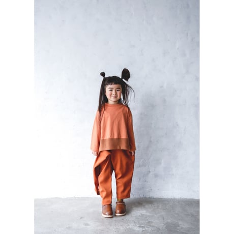 【michirico】 Low high neck pullover(ブラッドオレンジ/サイズM）