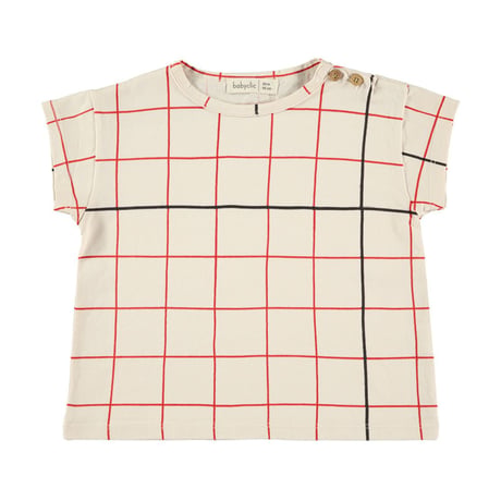 【baby clic】T-shirt　GRID RED(サイズ２４M、４Y、６Y、８Y）