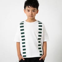 last One！【pilkku】ストライプ　サスペンダーカットソー　サイズS(100-110㎝）