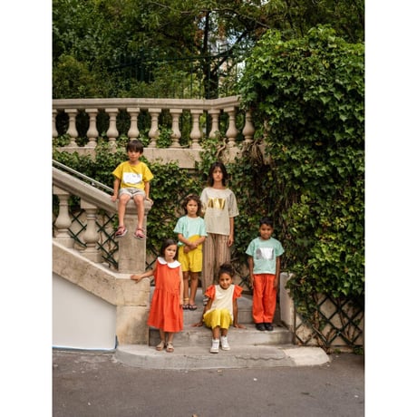 【KoQueLiKo】Hena one-piece（orange stripe/サイズS、M、L、T)