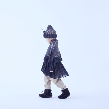 【eLfinFolk】 Rib knit Knights cape Ⅱ （black・サイズS、M）