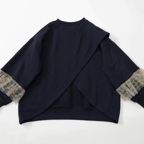 【michirico】Tulle sleeves pullover（サイズL・XL・XXL)