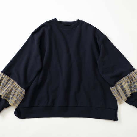 【michirico】Tulle sleeves pullover（サイズL・XL・XXL)