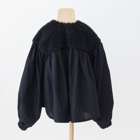 【folkmade】embroidered boa gather blouse（サイズS、M、L)