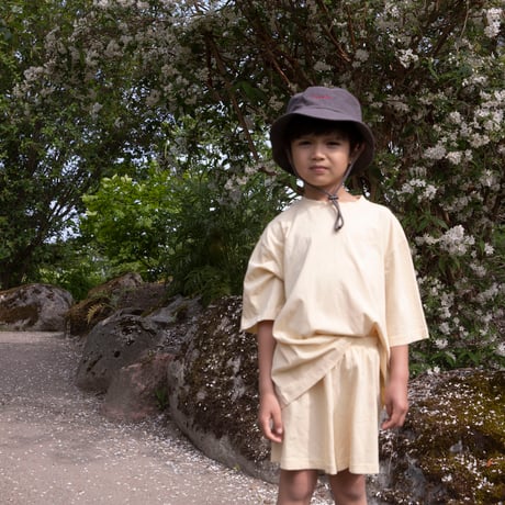 【Façade】 Bato(wide SS Tee) (Butter/サイズ2/3Y・3/4Y・4/6Y・6/8Y・8/10Y )