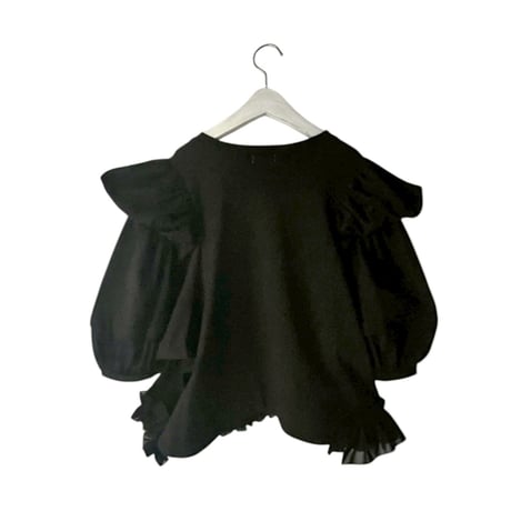 【franky grow】WING SHOULDER FRILL TEE (サイズL、LL）