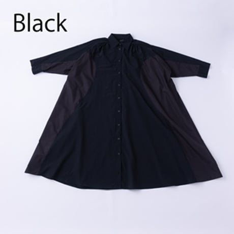 【nunuforme】ネックギャザーワンピース（サイズM、L、XL)