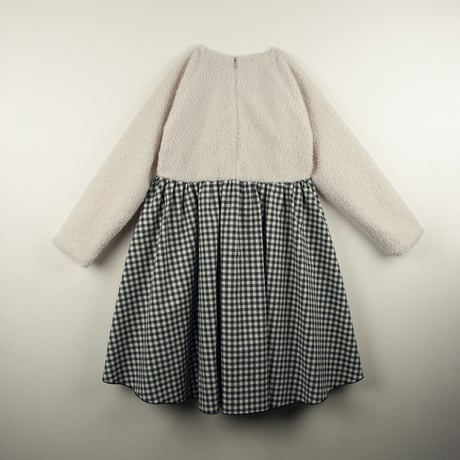 last one!サイズ3-４Y【POPELIN】Ragian sleeve gingham dress