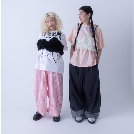 【franky grow】 WIDE MACCKIN DENIM PANTS （サイズF2)