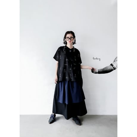 【michirico】 Big pocket gthered skirt　(大人サイズM）