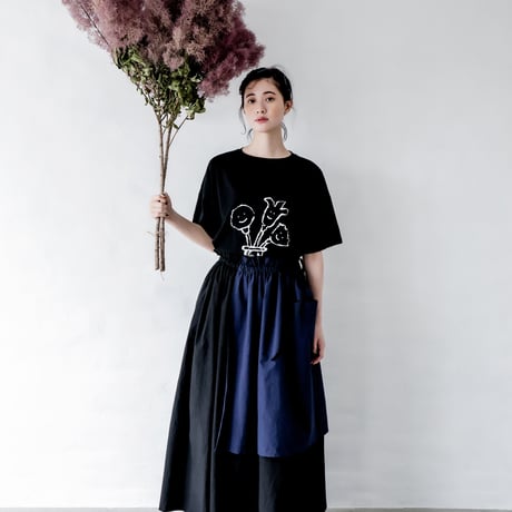 【michirico】 Big pocket gthered skirt　(大人サイズM）