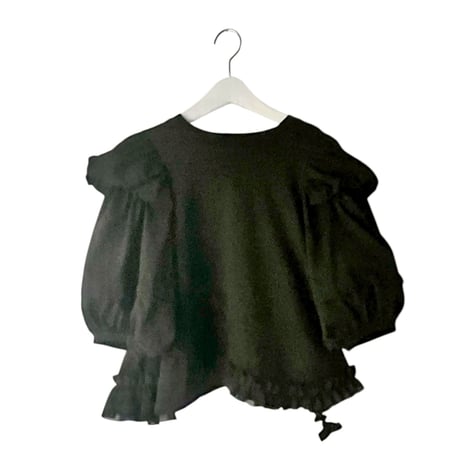 【franky grow】WING SHOULDER FRILL TEE (サイズL、LL）