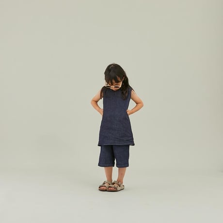 last one！サイズ125【MOUN TEN.】wide midi jeans (organic cotton)(サイズ110・125・140）