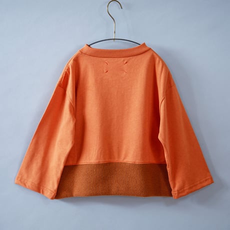 【michirico】 Low high neck pullover(ブラッドオレンジ/サイズM）