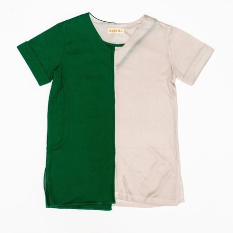 【ZoZIO】Two tone T-shirt（green×white grey/大人サイズ）