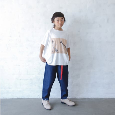 【michirico】Indigo denim pants（ワンウォッシュ／サイズL・XL・XXL)