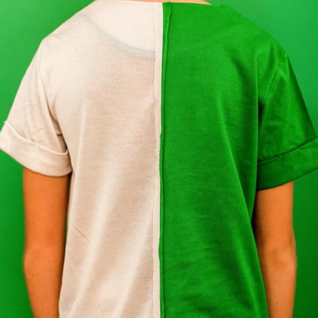【ZoZIO】Two tone T-shirt（green×white grey/大人サイズ）