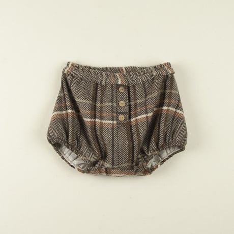 【POPELIN】Herringbone plaod culotte with placket