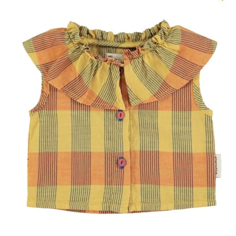【piupiuchick】mustard checked blouse(サイズ４Y～14Y)