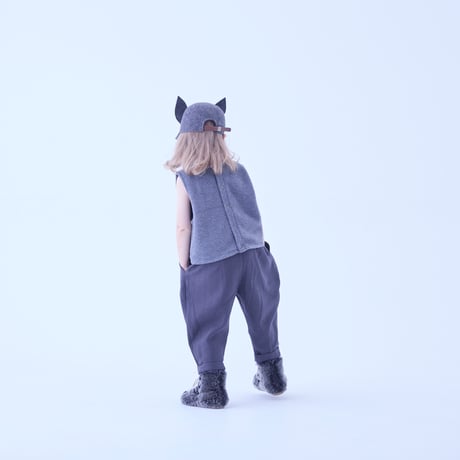 last one！サイズ125【eLfinFolk】 Cord Embroidery Sleeveless Tops　（gray・サイズ95，110、125）