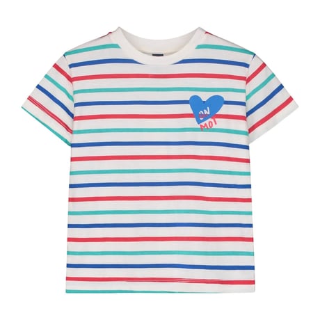 【BONMOT】T-shirts multicolor stripes（サイズ2-3Y、4-5Y、6-7Y、8-9Y、10-11Y)