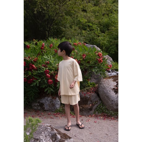 【Façade】 Bato(wide SS Tee) (Butter/サイズ2/3Y・3/4Y・4/6Y・6/8Y・8/10Y )